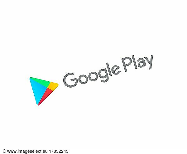 Google Play  gedrehtes Logo  Weißer Hintergrund