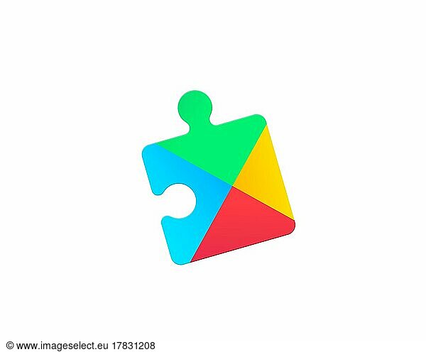 Google Play Services  gedrehtes Logo  Weißer Hintergrund