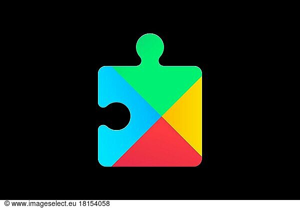 Google Play Services  Logo  Schwarzer Hintergrund