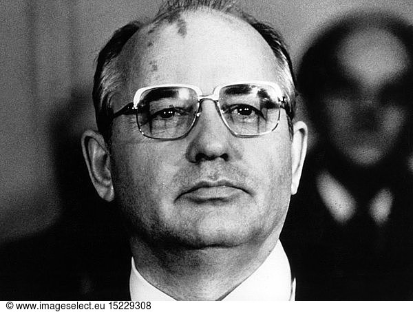 Gorbatschow  Michail  * 2.3.1931  sowjet. Politiker (KPdSU)  Portrait  1980er Jahre