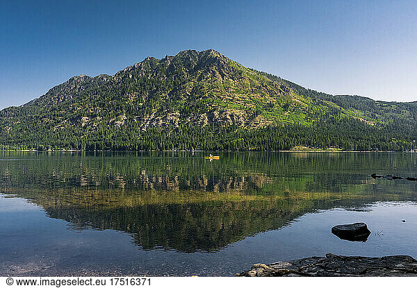 Gorgeous lake in the mountains on a summer day