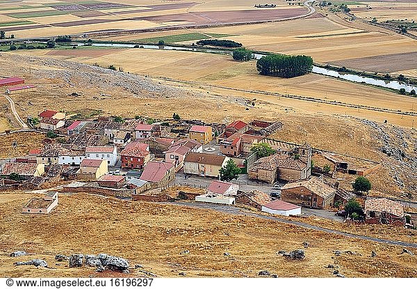 Gormaz,  Panoramablick. Provinz Soria,  Kastilien und Leon,  Spanien.