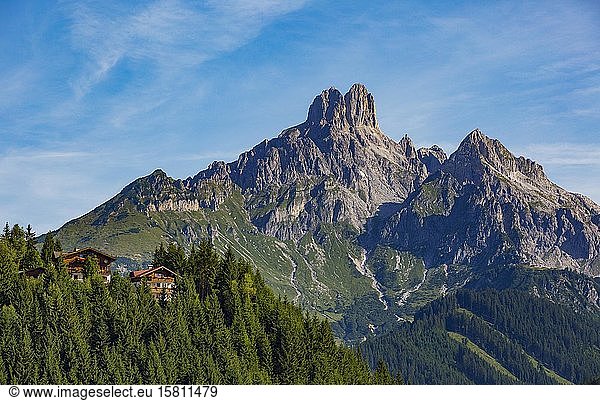 Gosaukamm with mountain peak Bischofsmütze  Filzmoos  Pongau  Province of Salzburg  Austria  Europe