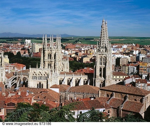 Gotische Kathedrale  Burgos. Straße nach Santiago  Spanien
