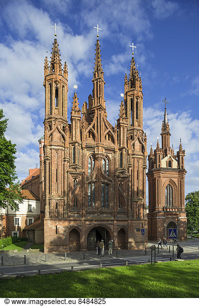 Gotische Kirche St. Anne  Vilnius  Bezirk Vilnius  Litauen