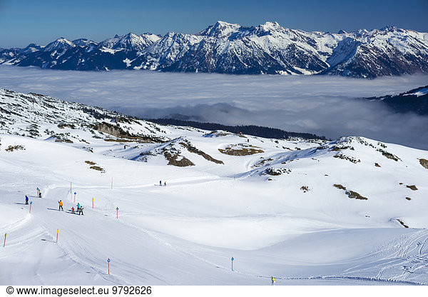 Gottesacker-Plateau ski resort Allgäu Alps behind Kleinwalsertal Vorarlberg Austria Ski Area