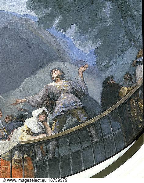 Goya  Francisco de 1746–1828. “The miracle of St. Antony of Padua   1798.
Detail: Spectators.
Fresco  diameter c. 5.5m.
Madrid  San Antonio de la Florida 
dome.
