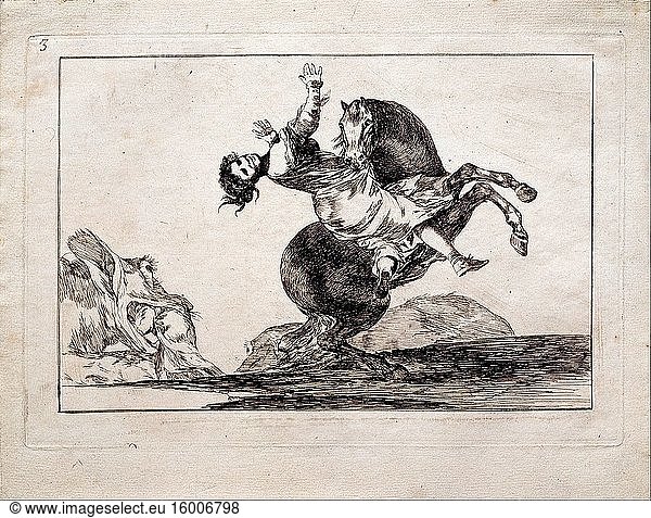 Goya y Lucientes  Francisco de - Woman Carried off by a Horse.