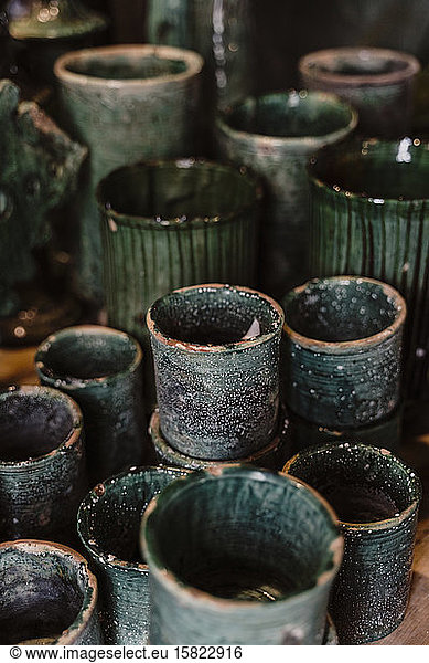 Grüne Keramikwaren  Essaouira  Marokko