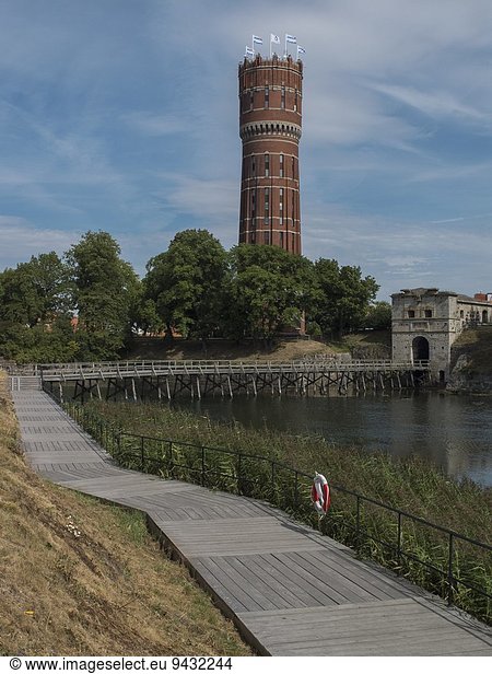 Graben und historischer Turm  Oland  Schweden