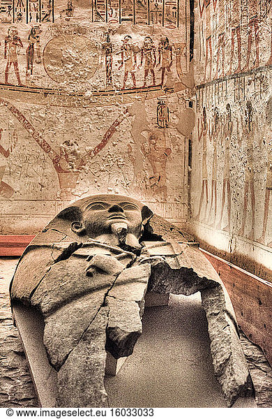 Grabkammer  Grabmal von Ramses V. und VI.  KV9  Tal der Könige  UNESCO-Weltkulturerbe  Luxor  Theben  Ägypten  Nordafrika  Afrika