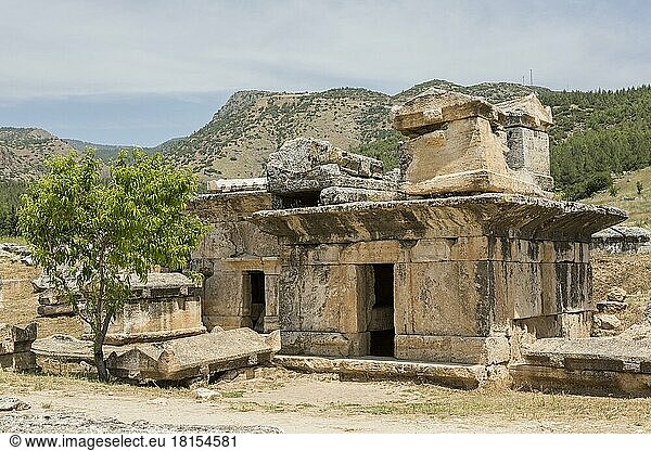 Grabmal in der nördlichen Nekropole von Hierapolis  Denizli  Türkei. Hierapolis war eine antike griechisch-römische Stadt in Phrygien