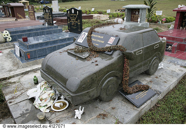 Grabmal in einem multikonfessionellen Friedhof  Singapur  Südostasien  Asien