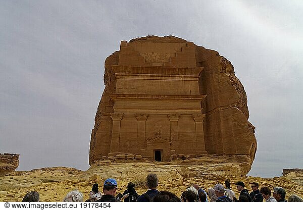 Grabmal von Lihyan in der Felsenstadt Hegra nahe Al'Ula  Saudi-Arabien  Asien