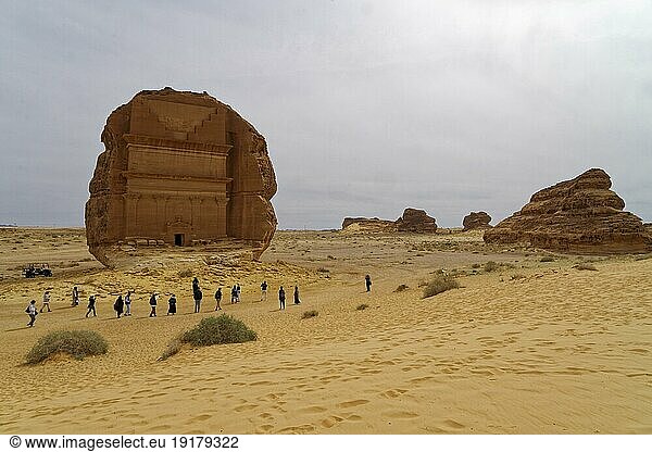 Grabmal von Lihyan in der Felsenstadt Hegra nahe Al'Ula  Saudi-Arabien  Asien