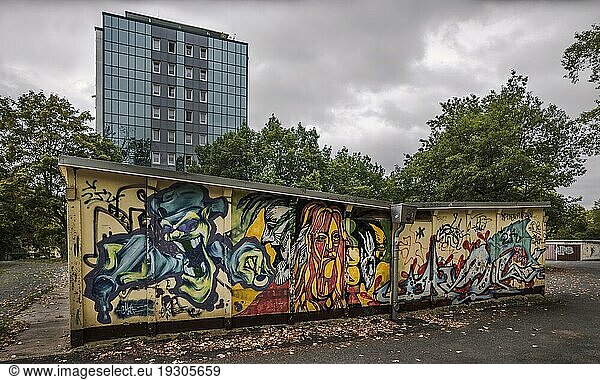 Graffiti on the old garages