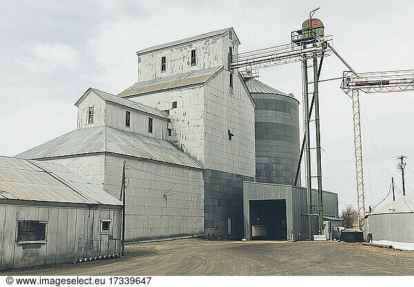 Grain silos  buildings in rural Washington