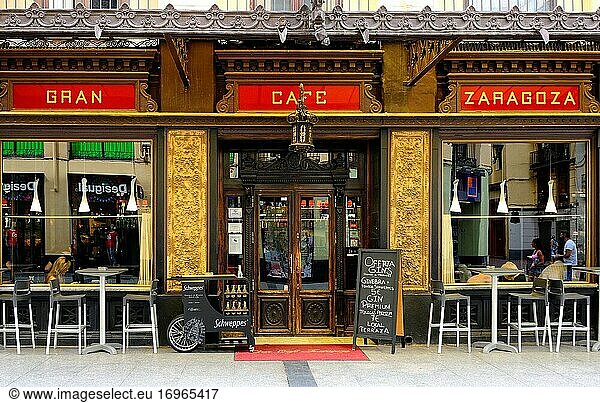 Gran Cafe Zaragoza  Calle Alfonso I  historisches Zentrum von Zaragoza  Saragossa  Aragon  Spanien  Europa