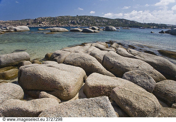 Granite rocks on the beach,  Santa Teresa di Gallura,  Gallura region,  Sardinia,  Italy