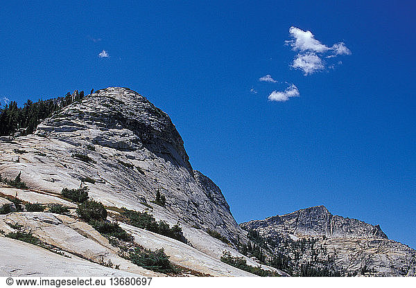 Granite slopes. Lower Cathedral Lake  Yosemite National Park  California.