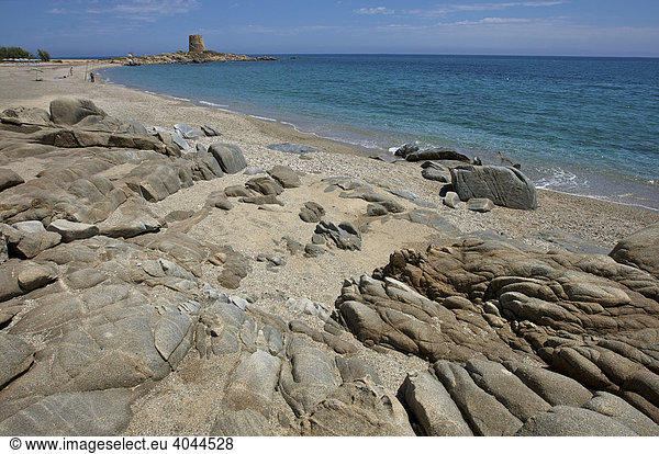 Granitfelsen am Strand von Barisardo  Sardinien  Italien  Europa