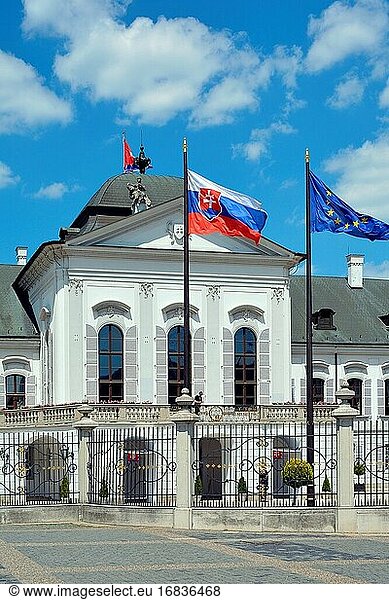 Grassalkovich-Palast in Bratislava mit der offiziellen Residenz des slowakischen Präsidenten.