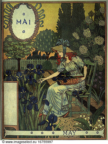 Grasset  Eugene 1841–1917. “May . Colour lithography.
Private Collection.