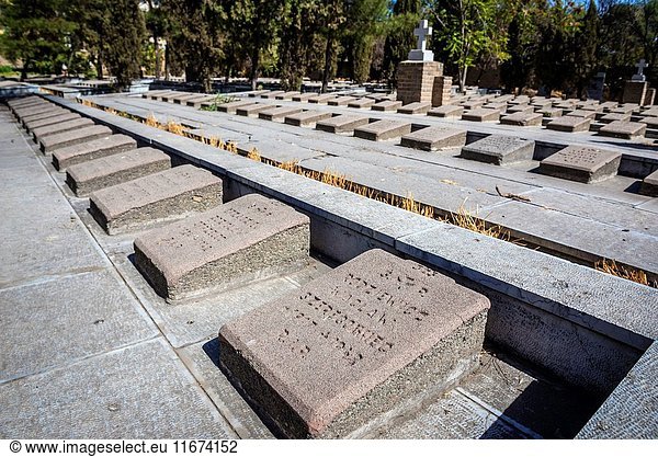 Graves on Polish part of Doulab Cemetery in Tehran  main and largest place of burial of Polish refugees in Iran in period of WW2.