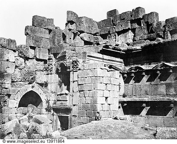 Great Court  Temple of Jupiter  Baalbek  1870s