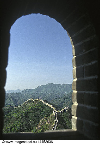Great Wall of China Seen Through Window