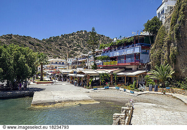 Greece  Crete  Agia Galini  Shore of coastal village in summer