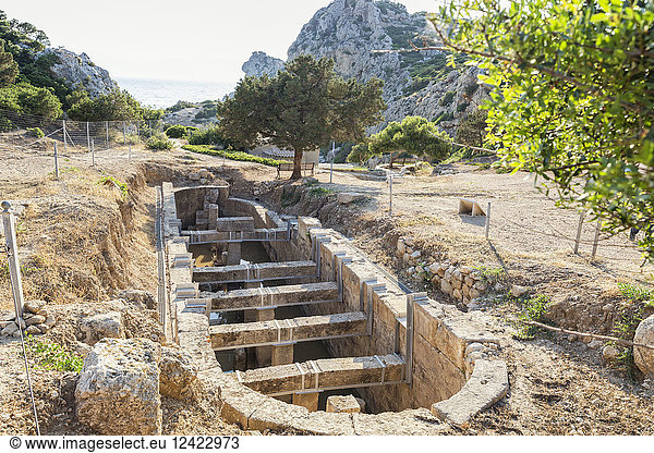 Greece  Loutraki  Heraion of Perachora  ancient excavation site  cistern
