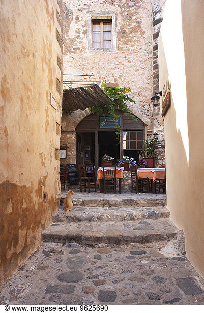 Greece  Monemvasia  restaurant in old town