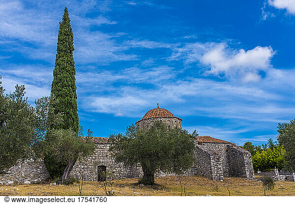 Greece  Rhodes  Rhodes  Exterior of Moni Thari monastery on summer day