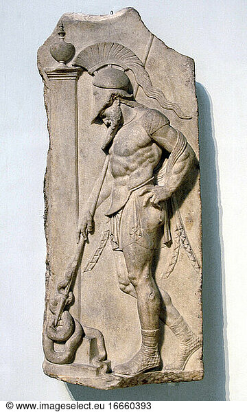 Greek warrior. Hellenistic. 1st century BC. From Rhodes. British Museum. London. England. United Kingdom.