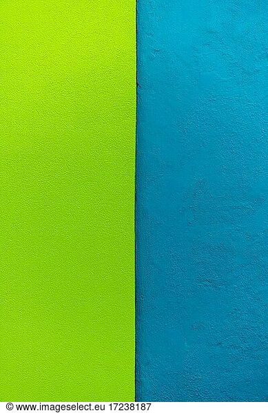 Green and blue wall  colorful house wall  colorful facade  Burano Island  Venice  Veneto  Italy  Europe