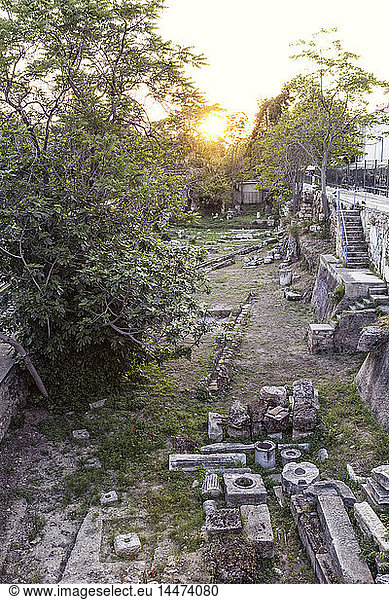 Griechenland  Athen  Antike Agora  Ausgrabungsstätte neben der U-Bahnlinie
