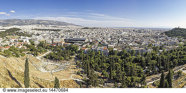 Griechenland  Athen  Panorama  Blick vom Akropolishügel