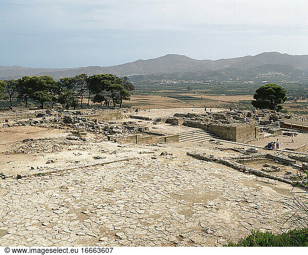 Griechenland. Insel Kreta. Minoische Zivilisation. Palast von Paistos. Bronzezeit. Ruinen.