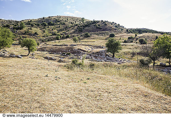Griechenland  Peloponnes  Arkadien  Lykaion  antike Ausgrabungsstätte unter dem Berg Profitis Ilias
