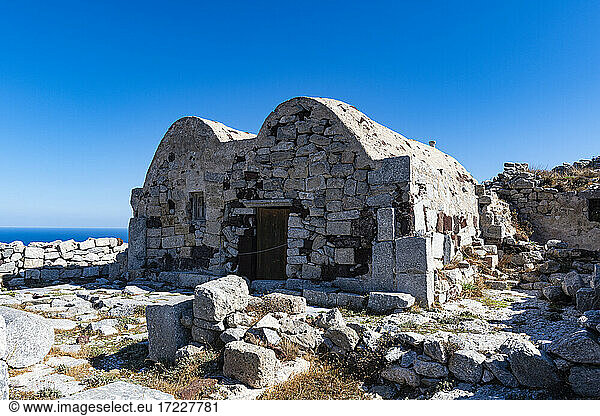 Griechenland  Santorini  Ruinenhaus im antiken Thera