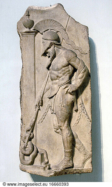 Griechischer Krieger. Hellenistisch. 1. Jahrhundert v. Chr. Aus Rhodos. Britisches Museum. London. England. Vereinigtes Königreich.