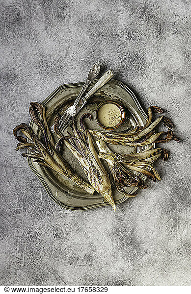 Grilled Radicchio on a Rustic Plate