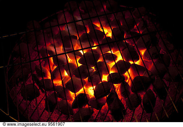 grillen grillend grillt glühend Glut Wärme Close-up unterhalb Grill Deutschland