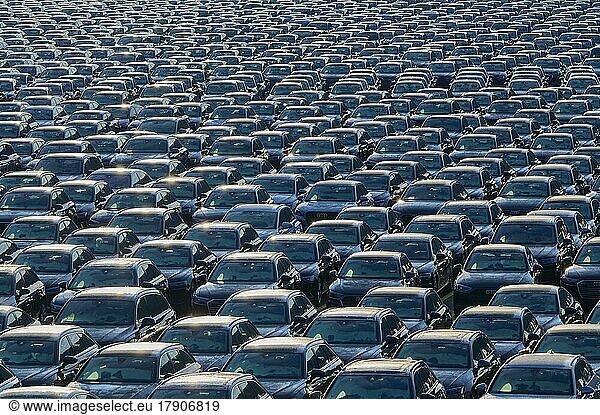 Große Anzahl von Autos am Montageplatz  Marke Audi  Deutschland  Europa