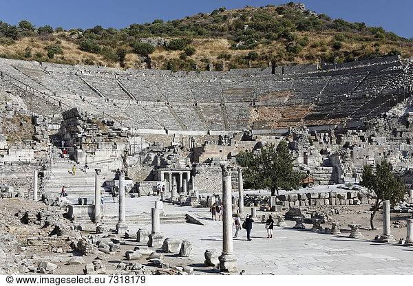 Großes Theater  Ephesos  Ephesus  Efes  UNESCO-Weltkulturerbe  Izmir  türkische Ägäis  Westtürkei  Türkei  Asien