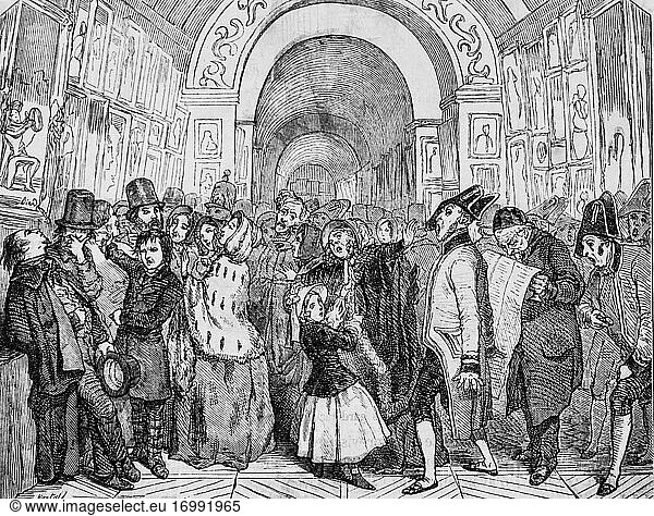 Großes treppenhaus des königlichen palastes  paris gemälde von edmond texier  herausgeber paulin et le chavalier 1853.