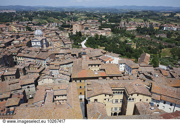 Großstadt Ansicht Luftbild Fernsehantenne Italien Siena
