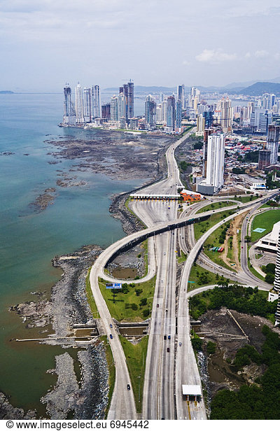 Großstadt  Ansicht  Luftbild  Fernsehantenne  Panama