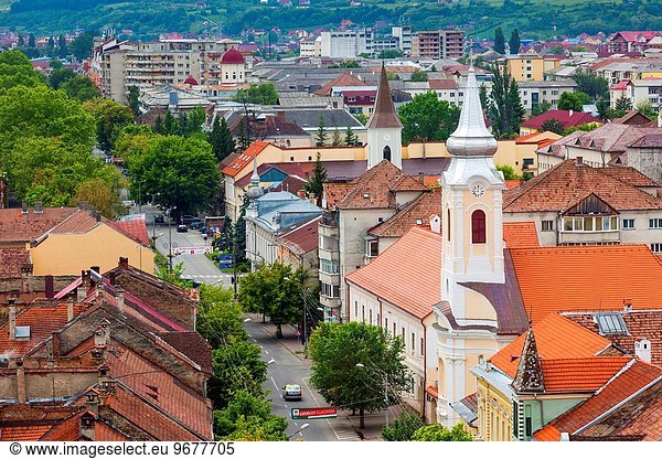 Großstadt Kirche Ansicht Erhöhte Ansicht Aufsicht heben Rumänien